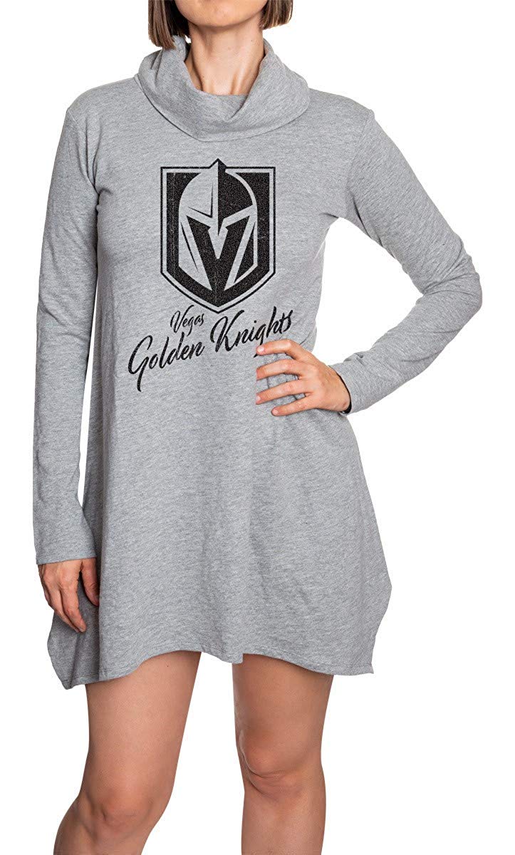 Vegas Golden Knights Cowl Neck Tunic Long Sleeve Dress Front View