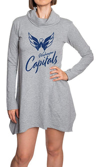 Load image into Gallery viewer, Washington Capitals Cowl Neck Tunic Long Sleeve Dress Front View
