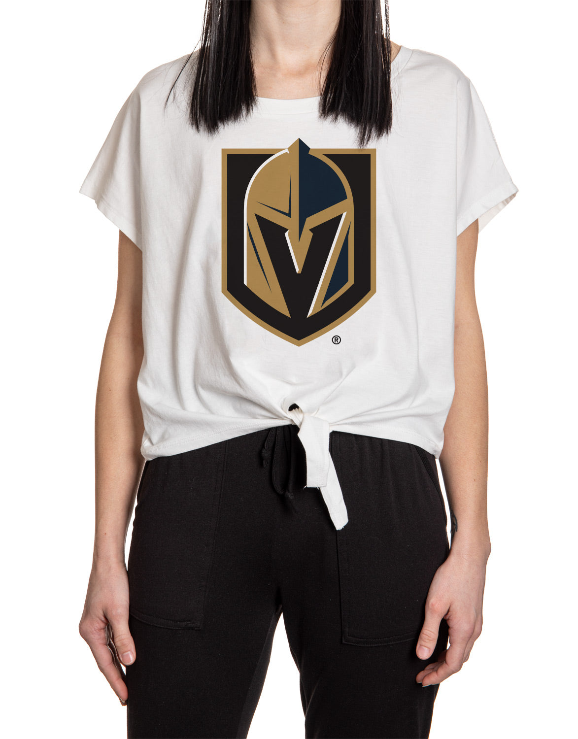 Vegas Golden Knights Ladies Tie Up Front Crop T-shirt