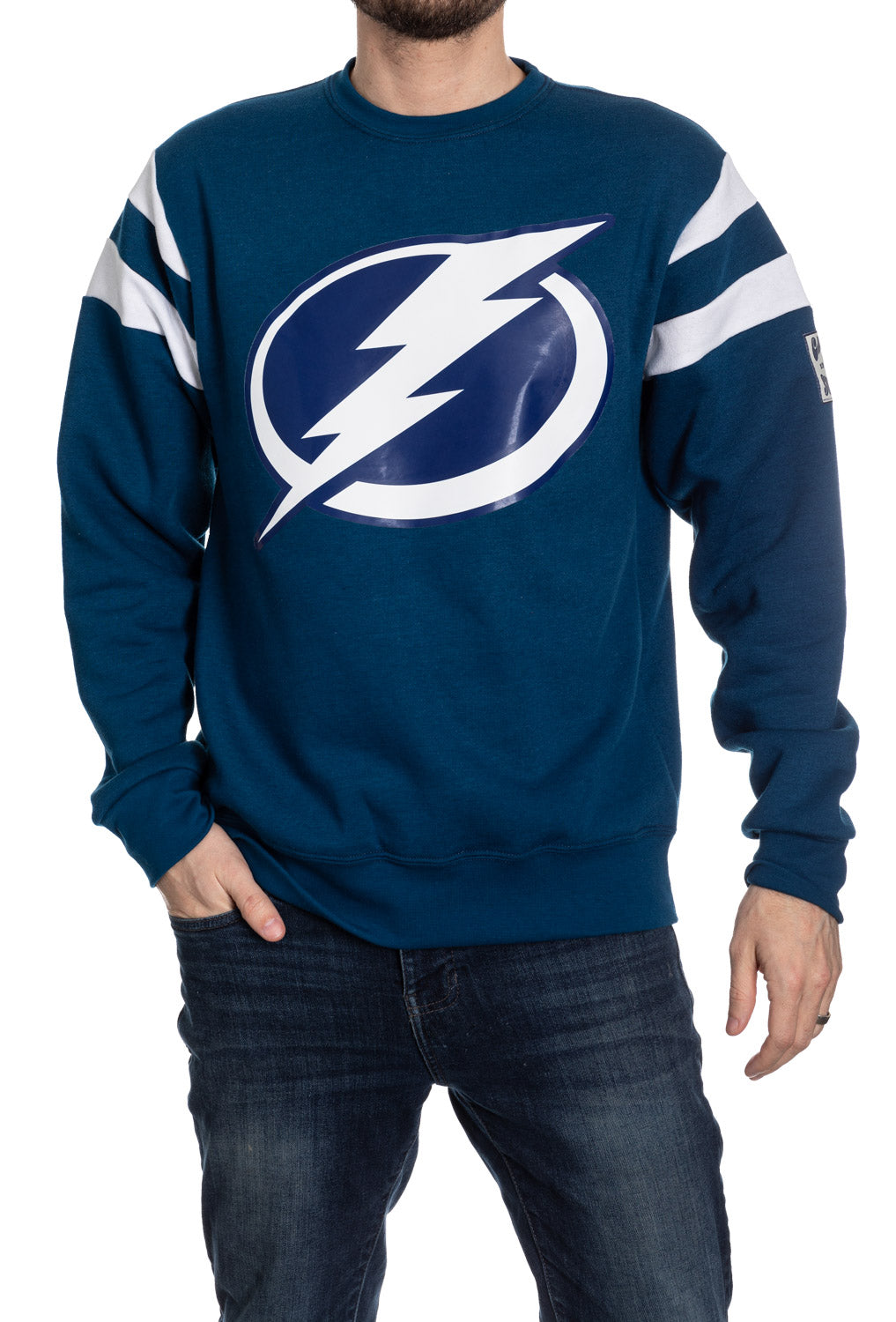 Tampa Bay Lightning Varsity Retro Style Crewneck Sweatshirt