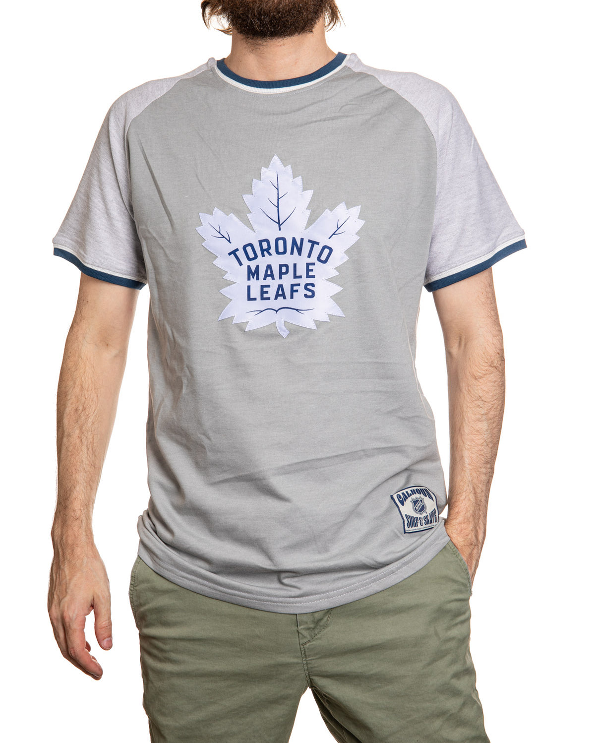 Toronto Maple Leafs Reverse French Terry Striped Men's T-Shirt