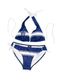 Load image into Gallery viewer, Toronto Maple Leafs Striped Halter Top Bikini
