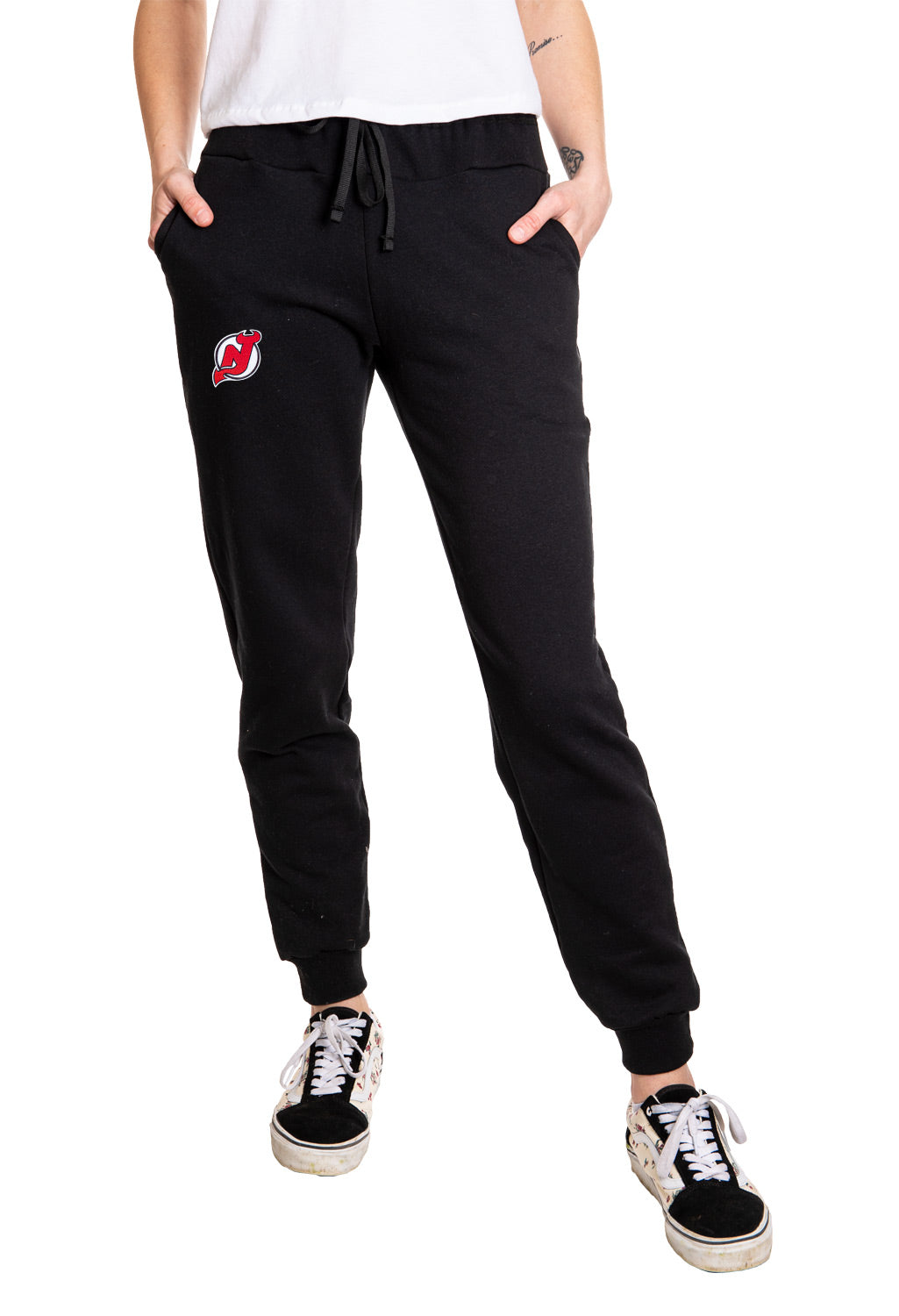 New Jersey Devils Ladies Cuffed Jogger Style Track Pants