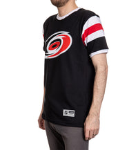 Load image into Gallery viewer, Carolina Hurricanes Shoulder Stripe Varsity Inset T-Shirt
