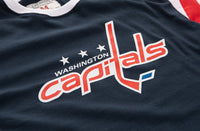Load image into Gallery viewer, Washington Capitals Shoulder Stripe Varsity Inset T-Shirt
