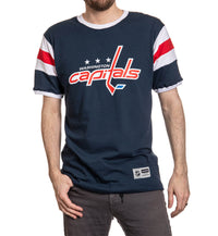 Load image into Gallery viewer, Washington Capitals Shoulder Stripe Varsity Inset T-Shirt
