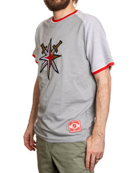 Load image into Gallery viewer, Vegas Golden Knights Reverse French Terry Striped Men&#39;s T-Shirt
