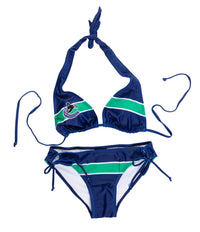 Load image into Gallery viewer, Vancouver Canucks Striped Halter Top Bikini
