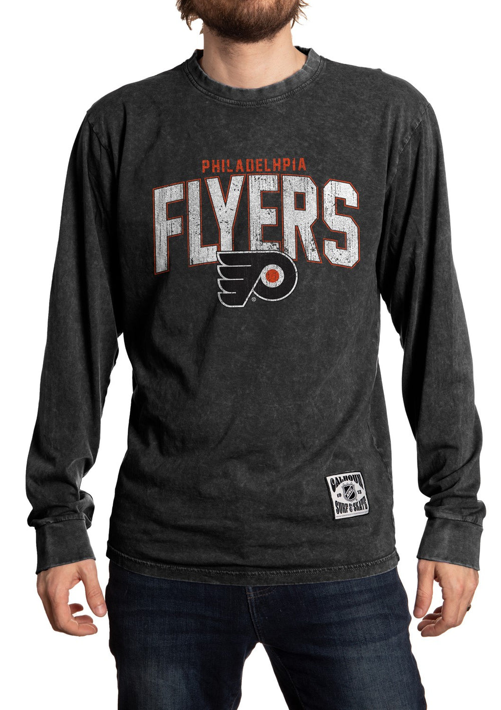 Philadelphia Flyers Acid Wash Long Sleeve Shirt Front View