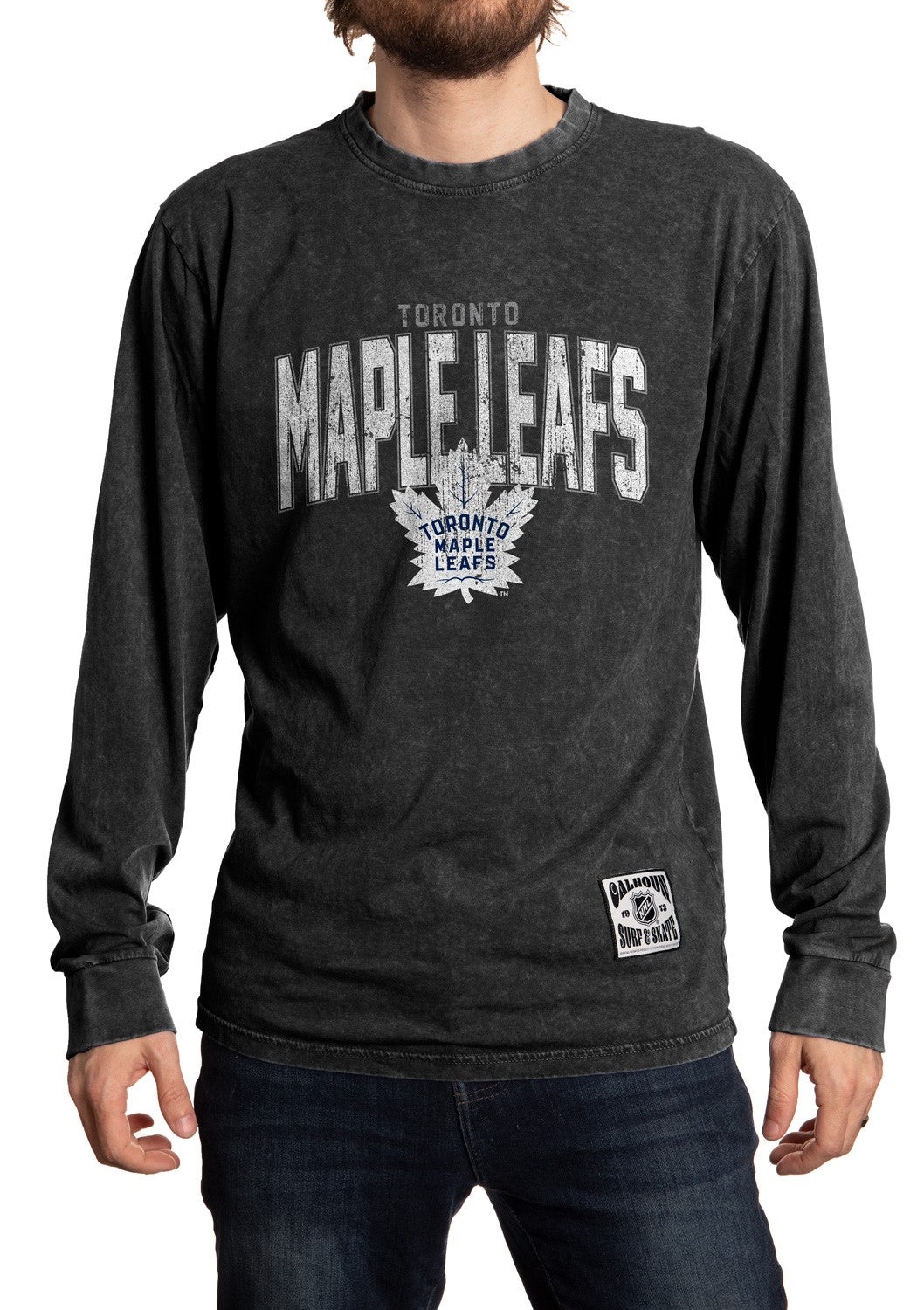 Toronto Maple Leafs Acid Wash Long Sleeve Shirt -Black Edition
