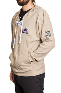 Load image into Gallery viewer, Colorado Avalanche Waffle Texture Hockey Lace Hoodie
