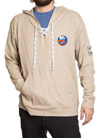 Load image into Gallery viewer, New York Islanders Waffle Texture Hockey Lace Hoodie

