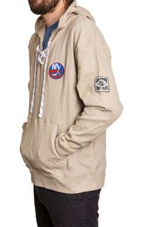 Load image into Gallery viewer, New York Islanders Waffle Texture Hockey Lace Hoodie
