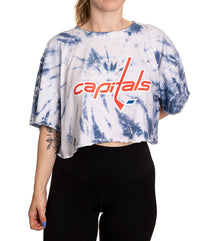 Load image into Gallery viewer, Washington Capitals Spiral Tie Dye Crop Top
