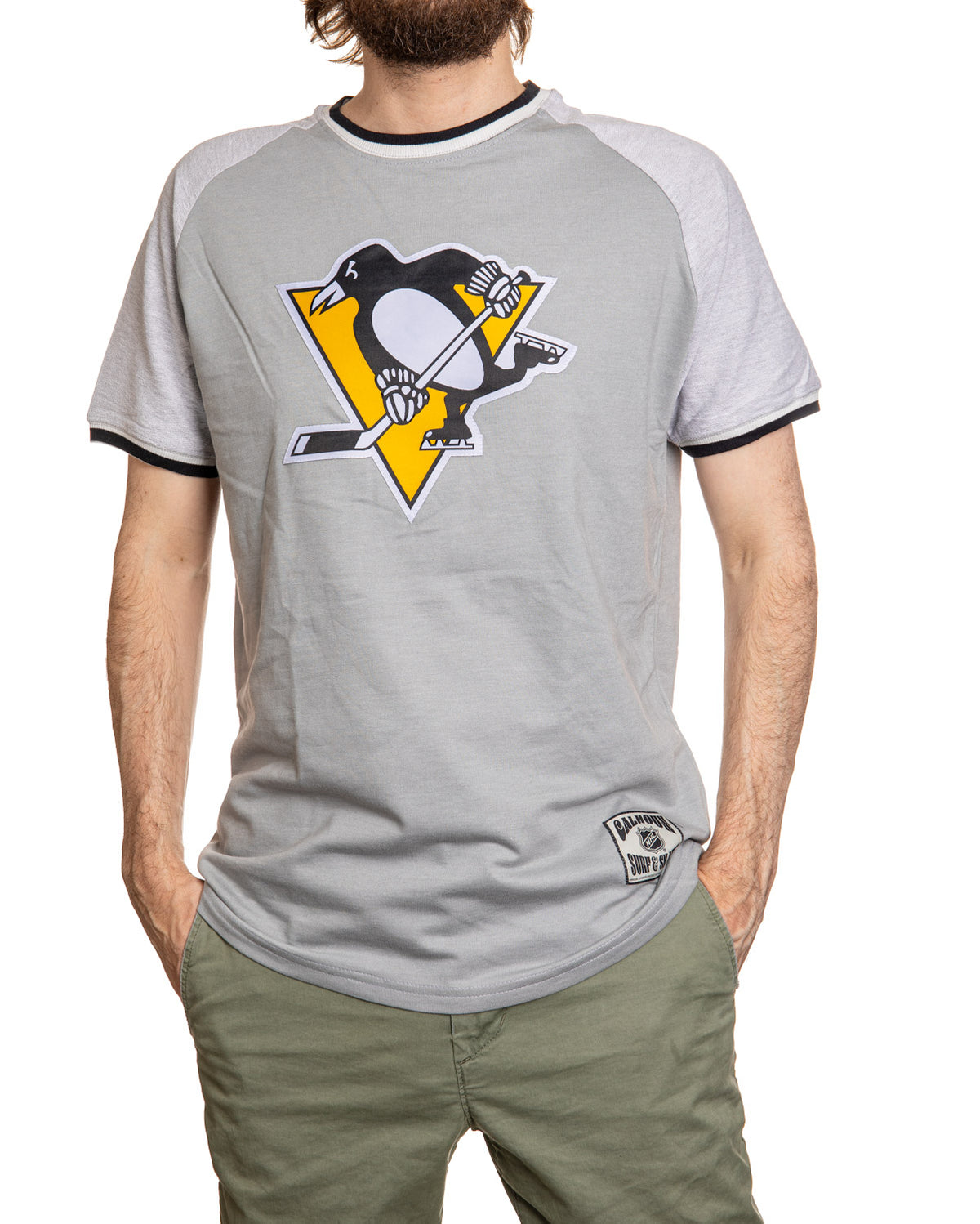 Pittsburgh Penguins Reverse French Terry Striped Men's T-Shirt